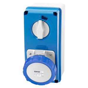Gewiss Függőleg., fix reteszelt csatlakozó-aljzat - Hátlappal - Olvadóbizt. foglalat nélk. - 3P+E 16A 200-250V - 50/60HZ 9H - IP67 termékfotó