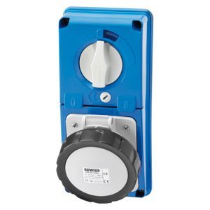 Gewiss Függőleg., fix reteszelt csatlakozó-aljzat - Hátlap nélk. - Olvadóbizt. foglalattal - 3P+E 32A 480-500V - 50/60HZ 7H - IP67 termékfotó