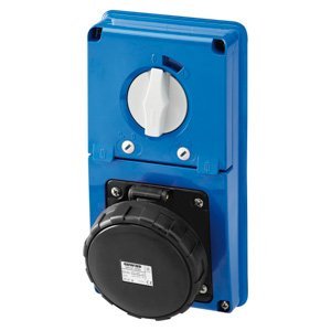 Gewiss Függőleg., fix reteszelt csatlakozó-aljzat - Hátlap nélk. - Olvadóbizt. foglalattal - 3P+N+E 63A 480-500V - 50/60HZ 7H - IP67 termékfotó