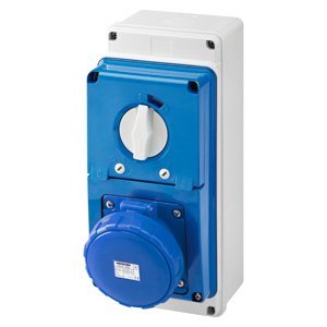 Gewiss Függőleg., fix reteszelt csatl. -aljzat - Hátlappal - Olvadóbizt. foglalattal - 3P+N+E 63A 200-250V - 50/60HZ 9H - IP67 termékfotó