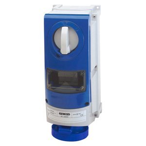 Gewiss Függőleg., fix reteszelt csatl. -aljzat - Hátlappal - Olvadóbizt. foglalattal - 3P+N+E 16A 200-250V-50/60HZ 9H - IP66 termékfotó