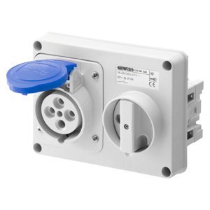 Gewiss Fix reteszelt vízszintes csatlakozó-aljzat - Hátlap nélk. - Olvadóbizt. foglalat nélk. - 3P+E 16A 200-250V - 50/60HZ 9H - IP44 termékfotó