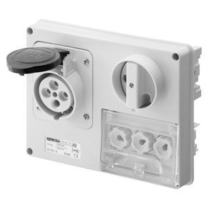 Gewiss Fix reteszelt vízszintes csatlakozó-aljzat - Hátlap nélk. - Olvadóbizt. foglalattal - 3P+E 32A 480-500V - 50/60HZ 7H - IP44 termékfotó