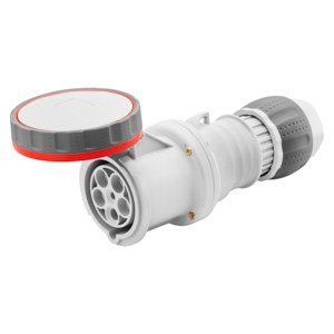 Gewiss HP egyenes csatlakozó-aljzat - IP66/IP67/IP68/IP69 - 3P+N+E 125A 346-415V 50/60HZ - Piros - 6H - Pilot érintkező - Vezetékbekötésű termékfotó