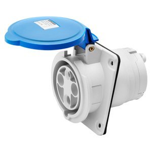 Gewiss 10° beépíthető süllyesztett csatlakozó-aljzat HP - IP44/IP54 - 3P+N+E 63A 200-250V 50/60HZ - Kék - 9H - Vezetékbekötésű termékfotó