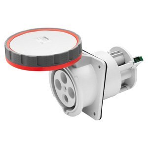Gewiss 10° beépíthető süllyesztett csatl. -aljzat - IP67 - 3P+N+E 125A 380-415V 50/60HZ - Piros - 6H - Szennyeződésmentes érintkezővel