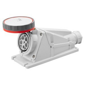 Gewiss 90° felületre szerelhető csatlakozó-aljzat - IP67 - 3P+E 63A 380-415V 50/60HZ - Piros - 6H - Csavaros vezetékbekötésű termékfotó