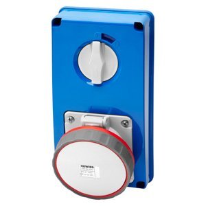 Gewiss Függőleg., fix reteszelt csatl. -aljzat - Hátlap nélk. - Olvadóbizt. foglalat nélk. - 3P+E 63A 380-415V - 50/60HZ 6H - IP67