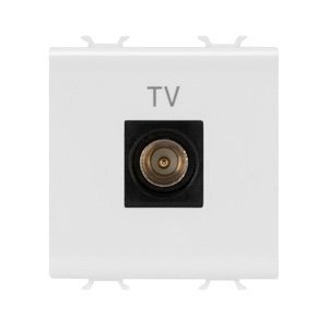 Gewiss Koaxiális TV csatlakozó-aljzat A osztályú árnyékolással - Iec-csatlakozó, apa 9,5MM - Végzáró - 2 modulos - Szatén fehér - CHORUSMART termékfotó
