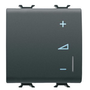 Gewiss Univerzális szabályozó gomb - Nyomógomb - 230 V AC 50/60Hz - 2 modulos - Szatén fekete - CHORUSMART