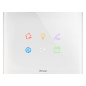 Gewiss Ice touch díszítőkeret knx - Üveg - 6 érintésérzékeny terület - Fehér - CHORUSMART termékfotó