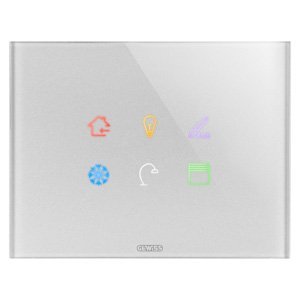 Gewiss Ice touch díszítőkeret knx - Üveg - 6 érintésérzékeny terület - Titánium - CHORUSMART termékfotó