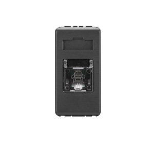 Gewiss Telefon csatlakozó-aljzat - RJ11 - 2 pár - Csavaros vezetékbekötés - 1 modul - System black