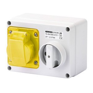 Gewiss Fix reteszelt vízszintes csatlakozó-aljzat - Hátlappal - Olvadóbizt. foglalat nélk. - 3P+N+E 32A 100-130V - 50/60HZ 4H - IP44 termékfotó