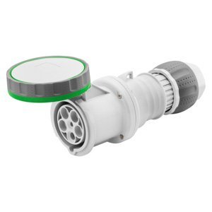 Gewiss HP egyenes csatlakozó-aljzat - IP66/IP67/IP68/IP69 - 2P+E 63A >50V 100-300HZ - Zöld - 10H - Vezetékbekötésű termékfotó