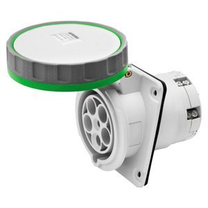Gewiss 10° beépíthető süllyesztett csatlakozó-aljzat HP - IP66/IP67 - 3P+N+E 125A >50V >300-500HZ - Zöld - 2H - Vezetékbekötésű termékfotó