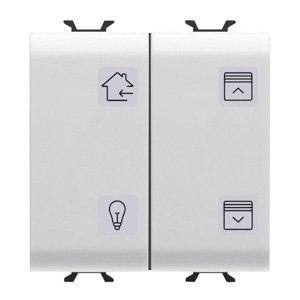 Gewiss Nyomógomb panel cserélhető szimbólumokkal - Knx - 4 csatornás - 2 modulos - Szatén fehér - CHORUSMART