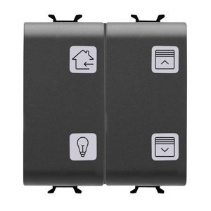 Gewiss Nyomógomb panel cserélhető szimbólumokkal - Knx - 4 csatornás - 2 modulos - Fekete - CHORUSMART termékfotó
