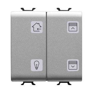 Gewiss Nyomógomb panel cserélhető szimbólumokkal - Knx - 4 csatornás - 2 modulos - Titánium - CHORUSMART