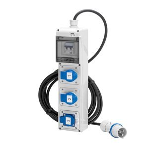 Gewiss Q-din 5 dbo - Mobil - Vezetékelt - Kábelleldugóval - 3 2P+E 16A IEC309 + 1 16A - IP44 termékfotó