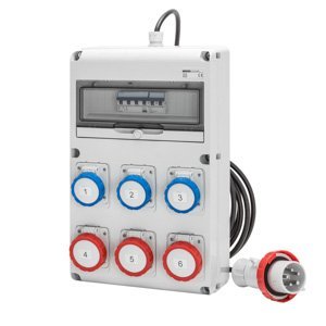 Gewiss Q-din 14 acs - Mobil - Kábelleldugóval - 6 2P+E 16A IEC309 - IP65 termékfotó
