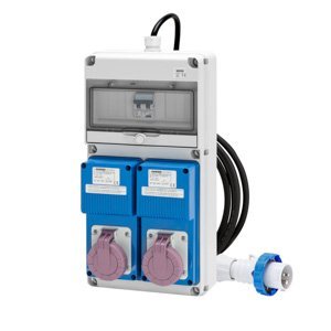 Gewiss Q-din acs - Mobil - Kábelleldugóval - 2 2P+E 16A 24 transzformátorral - + 2 2P+E 16A IB - IP65 termékfotó