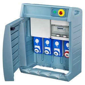 Gewiss Q-box 4 - Táp csatl. dugóval - Vezetékelt - Cbf - 2 2P+E 16A + 2 3P+E 16A + 1 3P+N+E 32A - IP55