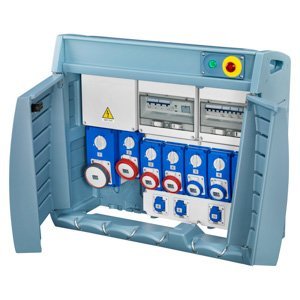 Gewiss Q-box 6 -sorkapoccsal - Vezetékelt - 4 német szabványú csatl. -aljzat 16A + 3 2P+E 16 A + 2 3P+E 16A + 1 3P+N+E 16 A + 1 3P+N+E 63A - IP55 termékfotó