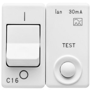 Gewiss Kompakt áram-védőkapcs. - 230V ac - A oszt - 1P+N 16A 3kA 30mA karakterisztika: C - 2 modul - System white termékfotó