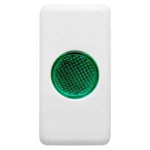 Gewiss Szimpla jelzőlámpa - 12/24/250V - Zöld - 1 modul - System white