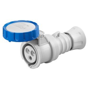 Gewiss HP egyenes csatl. -aljzat - IP66/IP67/IP68/IP69 - 2P+E 16A 200-250V 50/60HZ - Kék - 6H - Csavaros vezetékbekötésű termékfotó