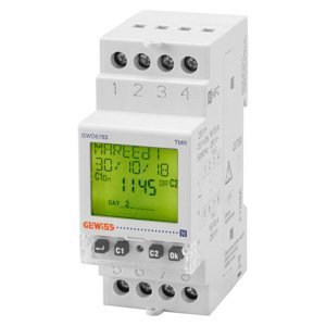 Gewiss Heti időkapcs. - 5 ÉV működési tartalék - 2 váltóérintkező - 2 modul