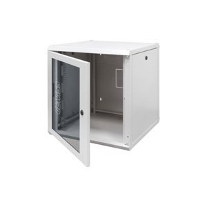 Gewiss 19'' falra szerelhető rack szekrény - Fém - Átlátszó ajtó - 15U - 600X740X600 - RAL 7035 szürke