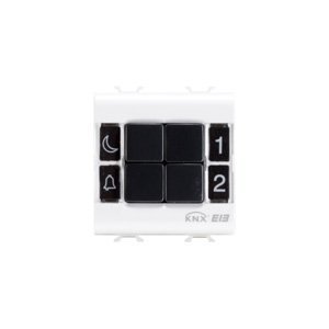 Gewiss Nyomógomb panel - Knx - 4 csatornás - 2 modulos - Szatén fehér - CHORUSMART