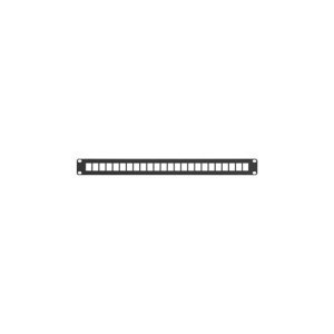 Gewiss 19'' üres patch panel - 24 UTP/FTP RJ45 csatlakozó-aljzatok 1U - Fekete