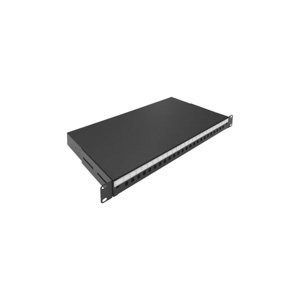 Gewiss 19'' üres optikai patch panel - 24 ST - 1U - Fekete