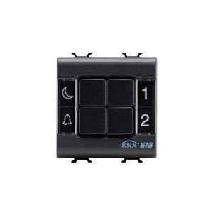 Gewiss Nyomógomb panel - Knx - 4 csatorna - 2 modulos - Fekete - CHORUSMART termékfotó