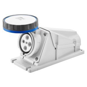 Gewiss 90° felületre szerelhető csatlakozó-aljzat - IP67 - 3P+E 63A 200-250V 50/60HZ - Kék - 9H - Csavaros vezetékbekötésű termékfotó