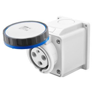Gewiss 10° felületre szerelhető csatlakozó-aljzat - IP67 - 2P+E 63A 200-250V 50/60HZ - Kék - 6H - Csavaros vezetékbekötésű termékfotó