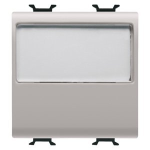 Gewiss Nyomógomb megvilágított névtáblával 250V AC - NO 10A - 2 modulos - Szatén bézs - CHORUSMART
