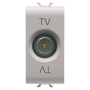 Gewiss Koaxiális TV csatl. aljzat - A oszt. árnyékolás - Iec-csatlakozó, apa 9,5MM - Végzáró, hálózati feszültséggel - 1 modulos - Szatén bézs - CHORUSMART termékfotó
