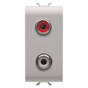 Gewiss AUDIO/VIDEO csatlakozó-aljzat - Dupla rca csatlakozóval - 1 modulos - Szatén bézs - CHORUSMART termékfotó