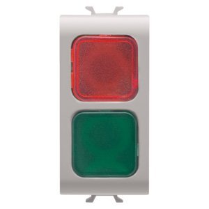 Gewiss Dupla jelzőlámpa - PIROS/ZÖLD - 1 modulos - Szatén bézs - CHORUSMART termékfotó