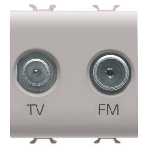 Gewiss Tv-fm csatlakozó-aljzat - Végzáró - 2 modulos - Szatén bézs - CHORUSMART termékfotó