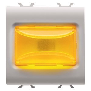 Gewiss Domború jelzőlámpa - 12V AC/DC / 230 V AC 50/60 hz - Borostyánsárga - 2 modulos - Szatén bézs - CHORUSMART termékfotó