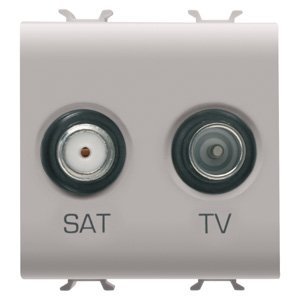 Gewiss Tv-sat csatlakozó-aljzat - Végzáró - 2 modulos - Szatén bézs - CHORUSMART termékfotó