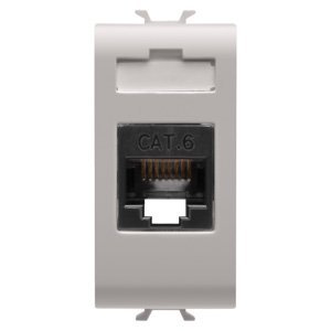 Gewiss RJ45 csatlakozó-aljzat - Cat. 6 - Utp - 1 modulos - Szatén bézs - CHORUSMART