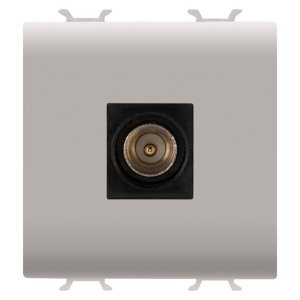 Gewiss Koaxiális TV csatlakozó-aljzat A osztályú árnyékolással - Iec-csatlakozó, apa 9,5MM - Végzáró - 2 modulos - Szatén bézs - CHORUSMART termékfotó