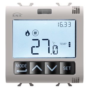 Gewiss Termosztát páratartalom szabályozással - Knx - 2 modulos - Bézs - CHORUSMART