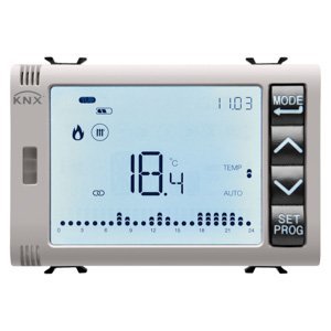 Gewiss Időzítős TERMOSZTÁT/PÁRATARTALOM szabályozással - Knx - 3 modulos - Bézs - CHORUSMART